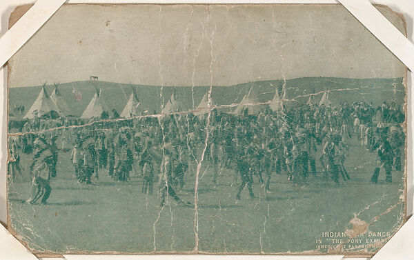 Indian war dance in "The Pony Express" from Western Stars or Scenes Exhibit Cards series (W412), Commercial color photolithograph 