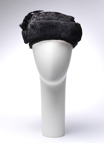 Accessory set, House of Lanvin (French, founded 1889), astrakhan fur, silk, feathers, French 