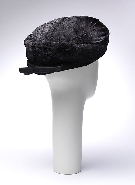 Accessory set, House of Lanvin (French, founded 1889), astrakhan fur, silk, feathers, French