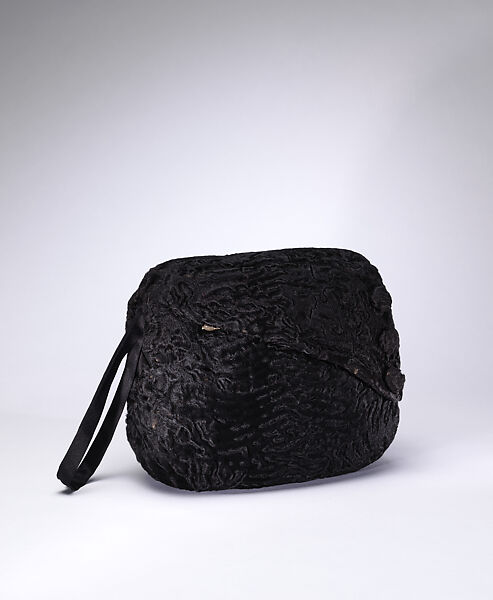 Accessory set, House of Lanvin (French, founded 1889), astrakhan fur, silk, feathers, French