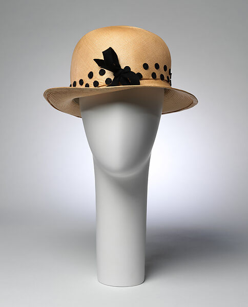 Hat, House of Patou (French, founded 1914), straw, synthetic, French 