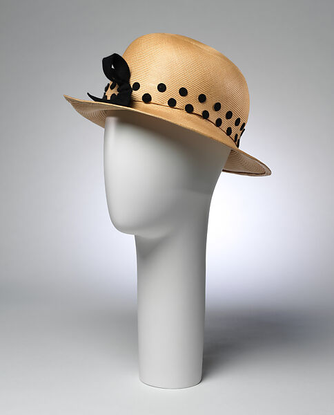 Hat, House of Patou (French, founded 1914), straw, synthetic, French