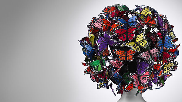 Hat, Philip Treacy (Irish, born 1966), straw, feathers, British