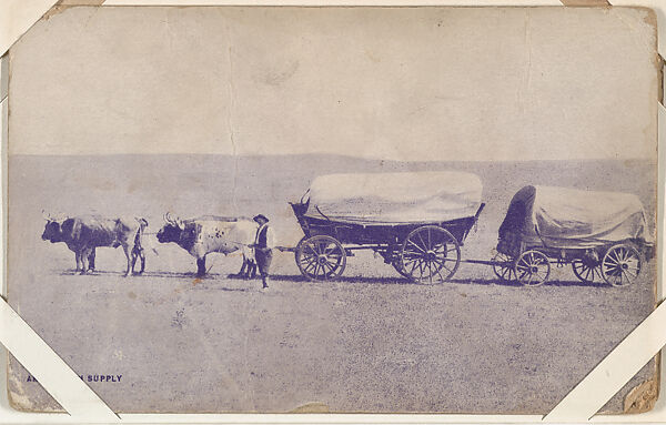 An ox team supply wagon from Indians and Western Scenes series (W417), Commercial color photolithograph 