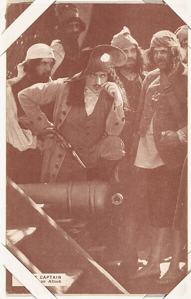 Captain with ship's cannon from Exhibit Cards Pirates and Historical Scenes series (W404), Commercial color photolithograph 
