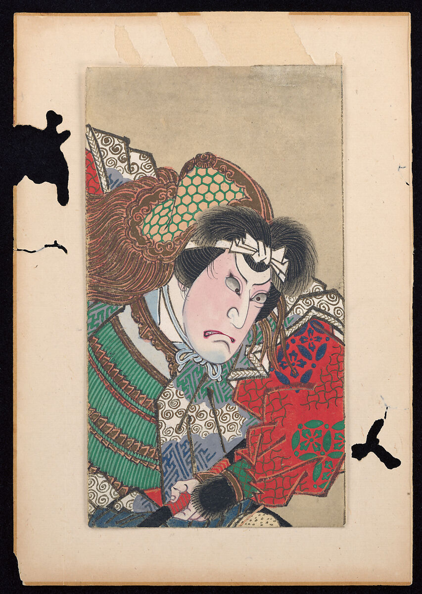 Album of Twenty Half-Length Portraits of Actors in Roles, Attributed to Shunbaisai Hokuei 春梅斎北英 (Japanese, active 1829–1837, died 1837), Folding album; ink and color on paper, Japan