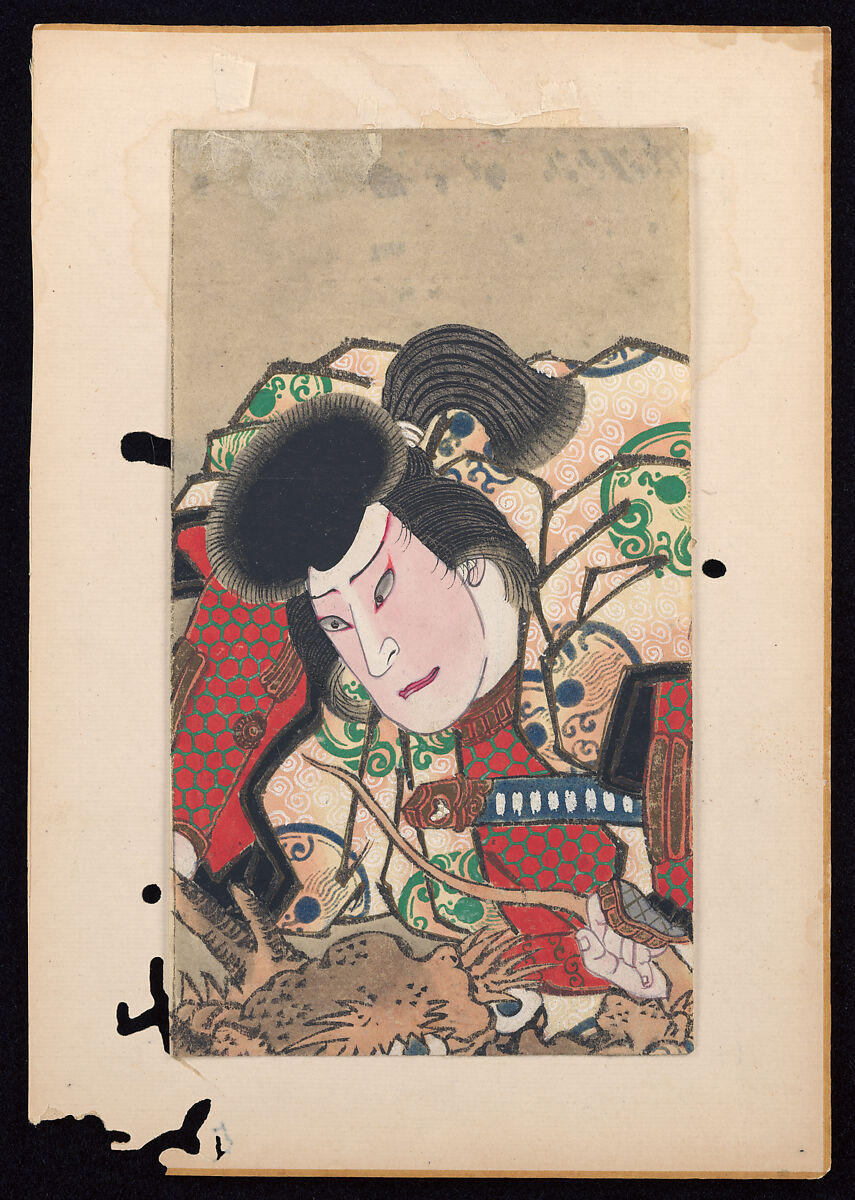 Album of Twenty Half-Length Portraits of Actors in Roles, Attributed to Shunbaisai Hokuei 春梅斎北英 (Japanese, active 1829–1837, died 1837), Folding album; ink and color on paper, Japan