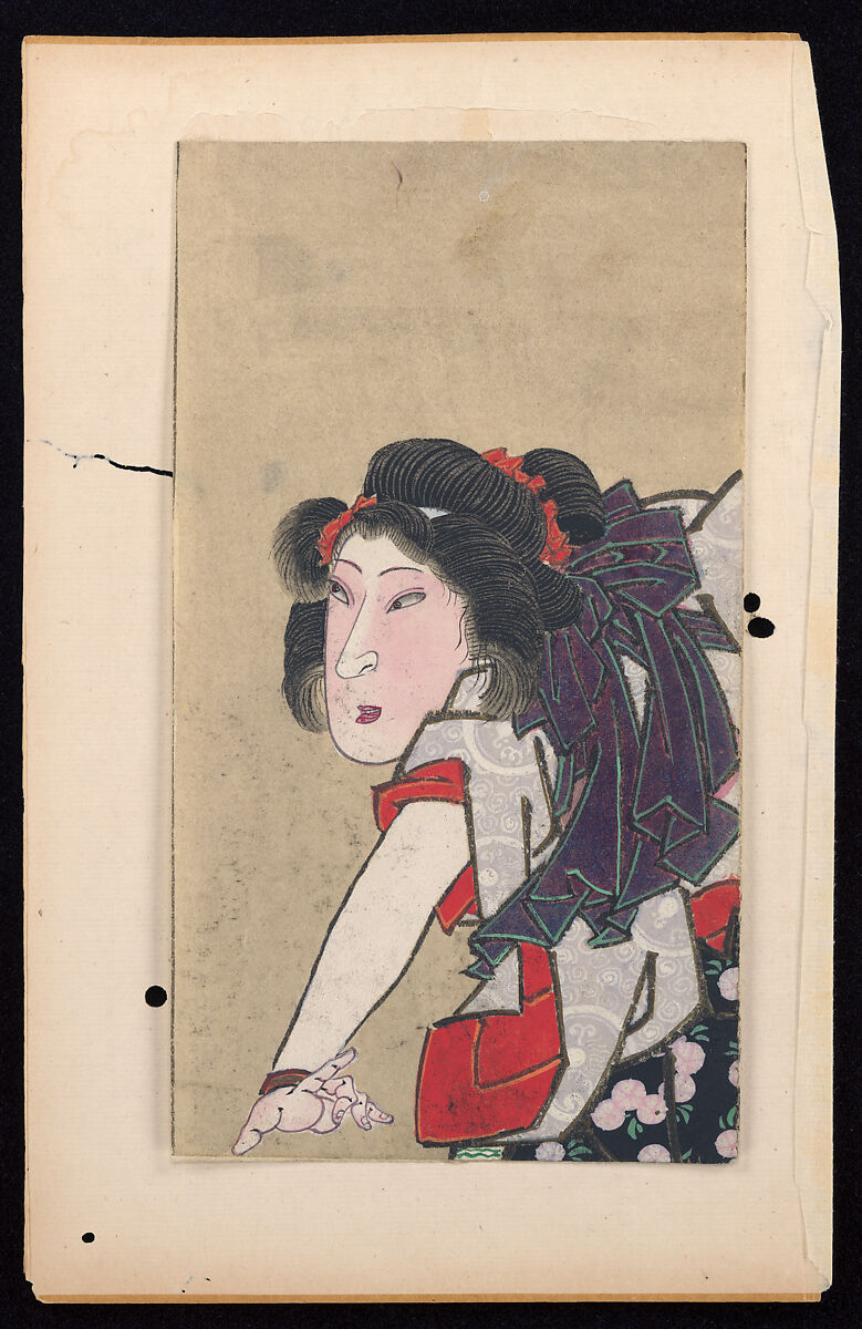 Album of Twenty Half-Length Portraits of Actors in Roles, Attributed to Shunbaisai Hokuei 春梅斎北英 (Japanese, active 1829–1837, died 1837), Folding album; ink and color on paper, Japan
