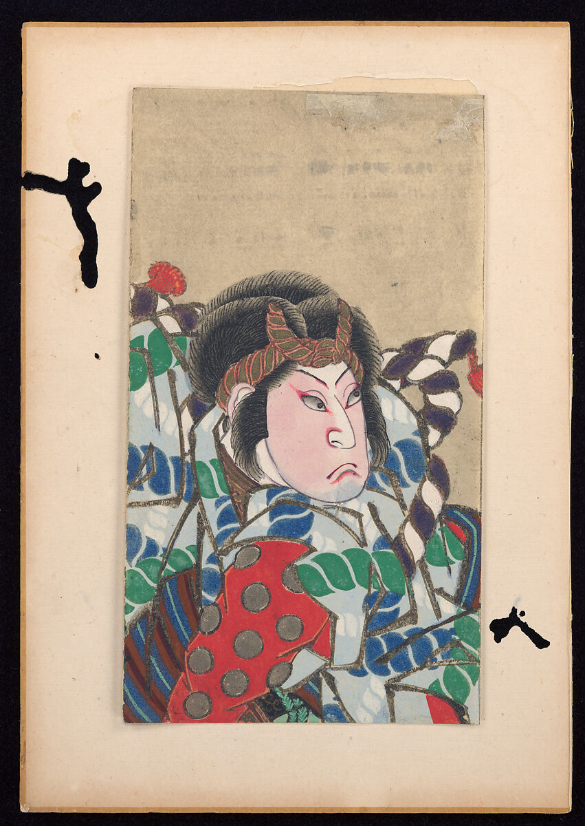 Album of Twenty Half-Length Portraits of Actors in Roles, Attributed to Shunbaisai Hokuei 春梅斎北英 (Japanese, active 1829–1837, died 1837), Folding album; ink and color on paper, Japan