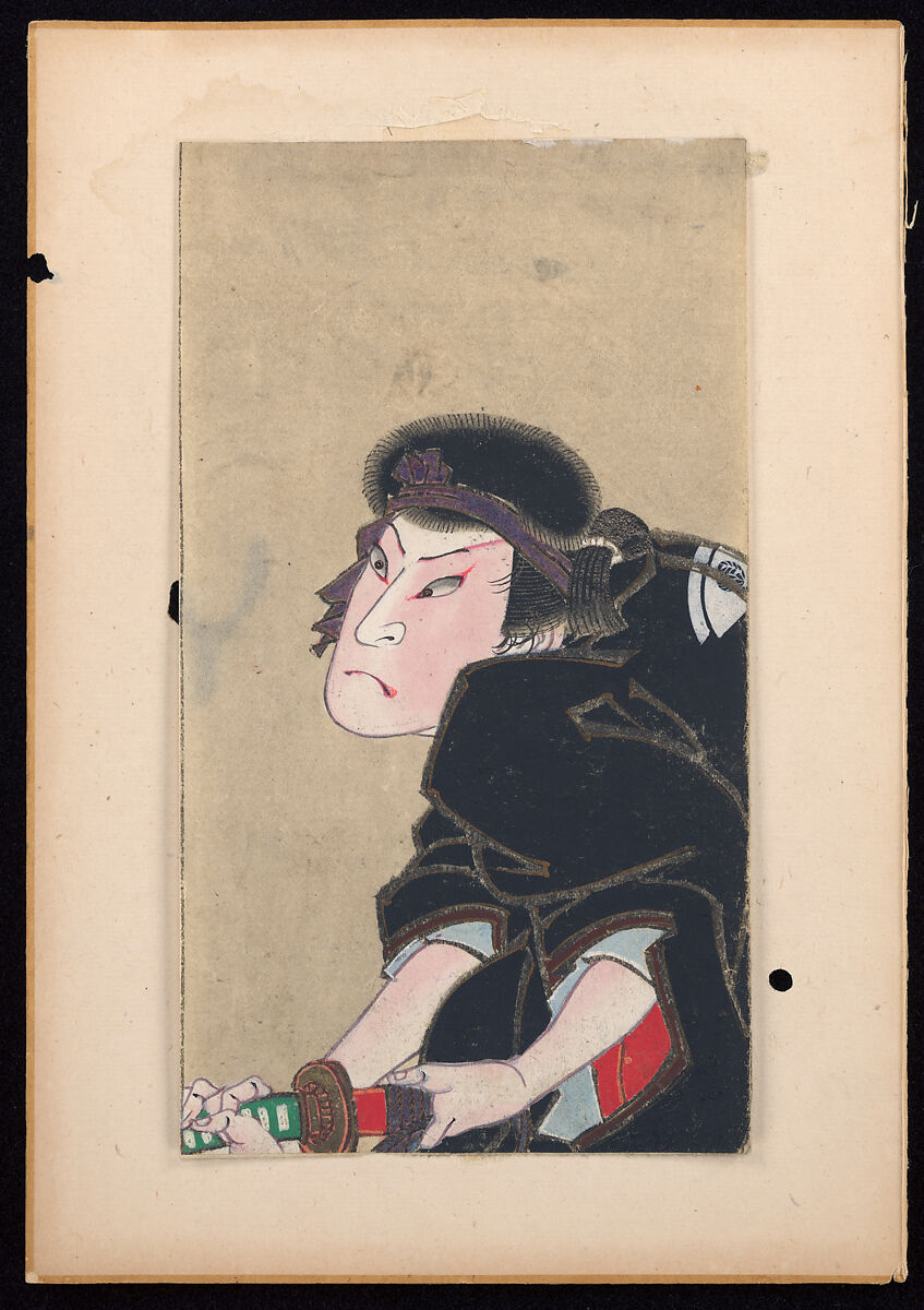 Album of Twenty Half-Length Portraits of Actors in Roles, Attributed to Shunbaisai Hokuei 春梅斎北英 (Japanese, active 1829–1837, died 1837), Folding album; ink and color on paper, Japan