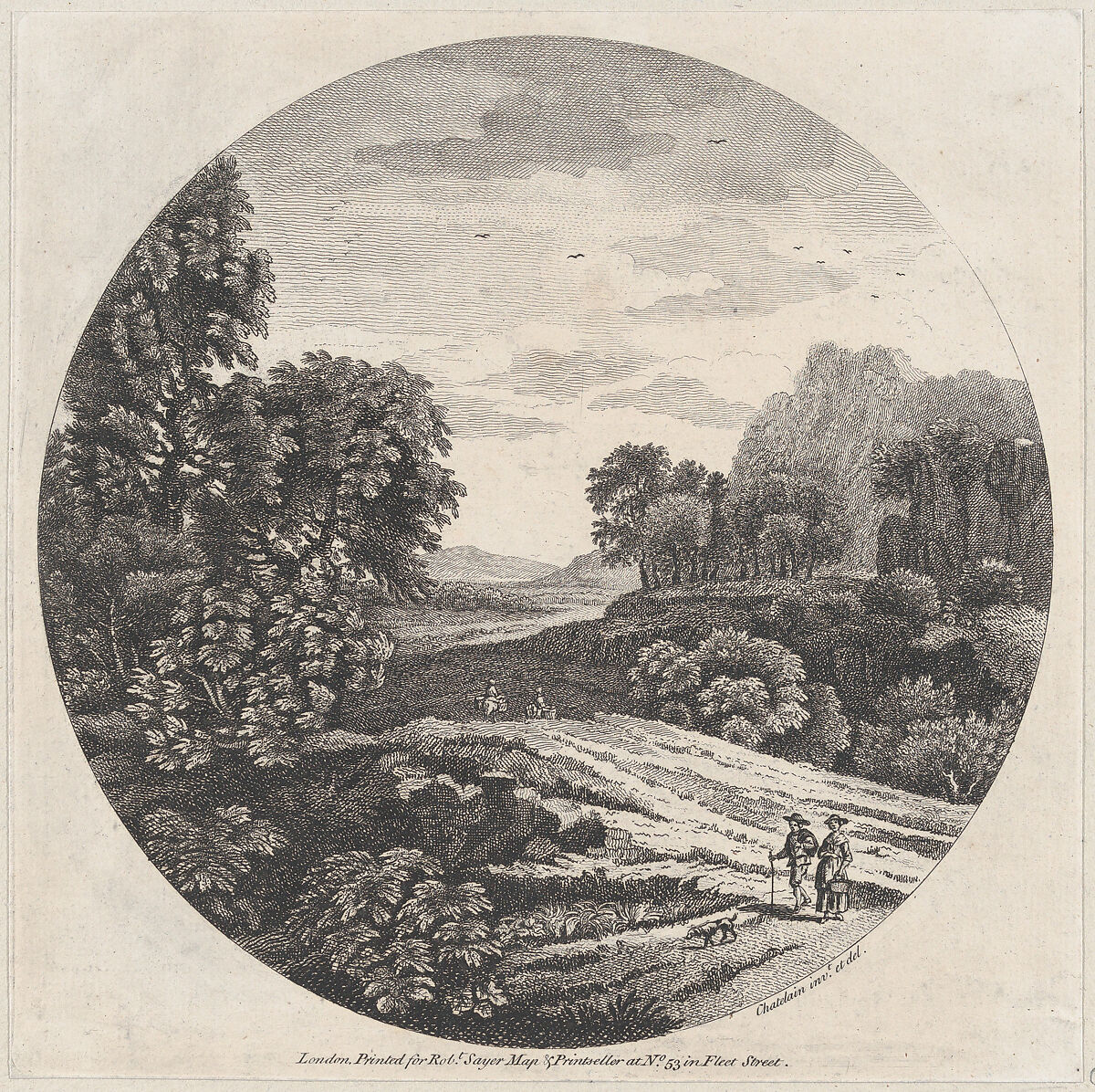 Landscape, Jean-Baptiste-Claude Chatelain (British, London (?) ca. 1710–1758 London), Etching 