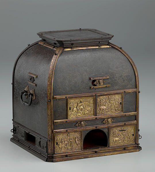 Alchemical Furnace of Augustus, Elector of Saxony, Brass (cast, chased, engraved), steel (engraved), chamotte, German, Dresden 