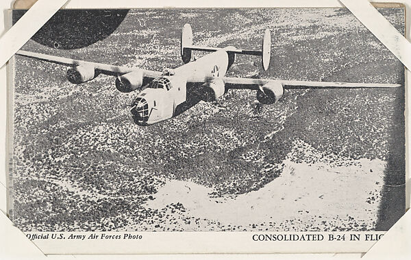 Consolidated B-24 in flight from Military--Official Photos cards (W615), Commercial photolithograph 