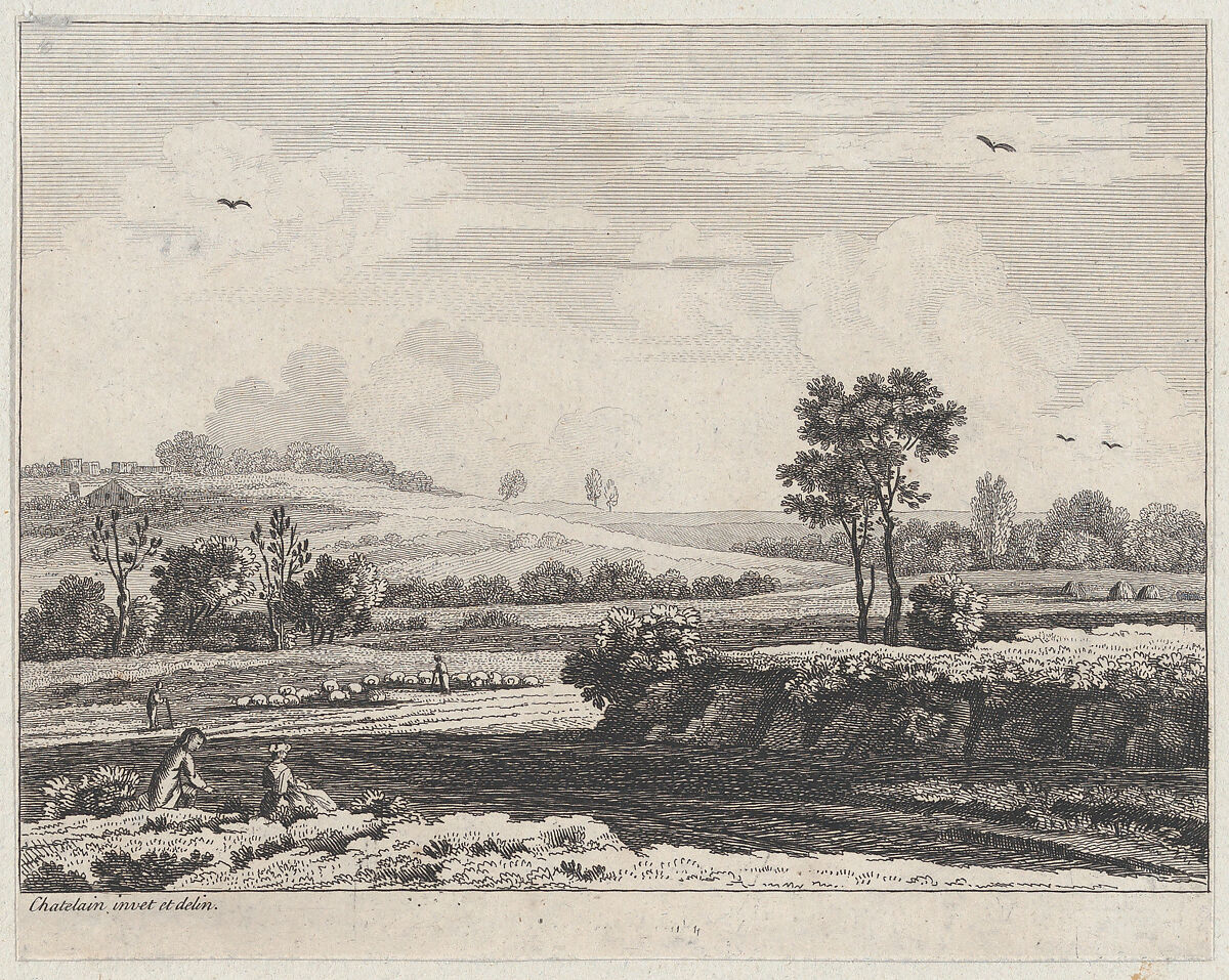 Landscape, Jean-Baptiste-Claude Chatelain (British, London (?) ca. 1710–1758 London), Etching 