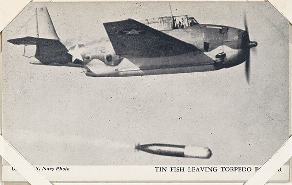 Tin Fish leaving Torpedo Bomber from Military--Official Photos cards (W615), Commercial photolithograph 