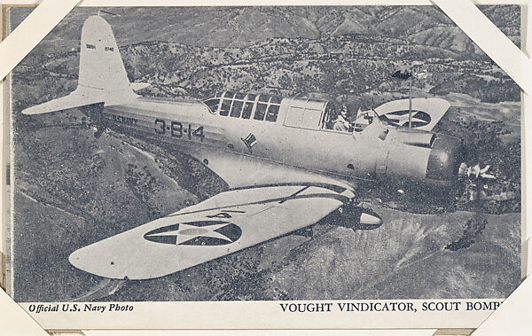 Vought Vindicator, Scout Bomber from Military--Official Photos cards (W615), Commercial photolithograph 