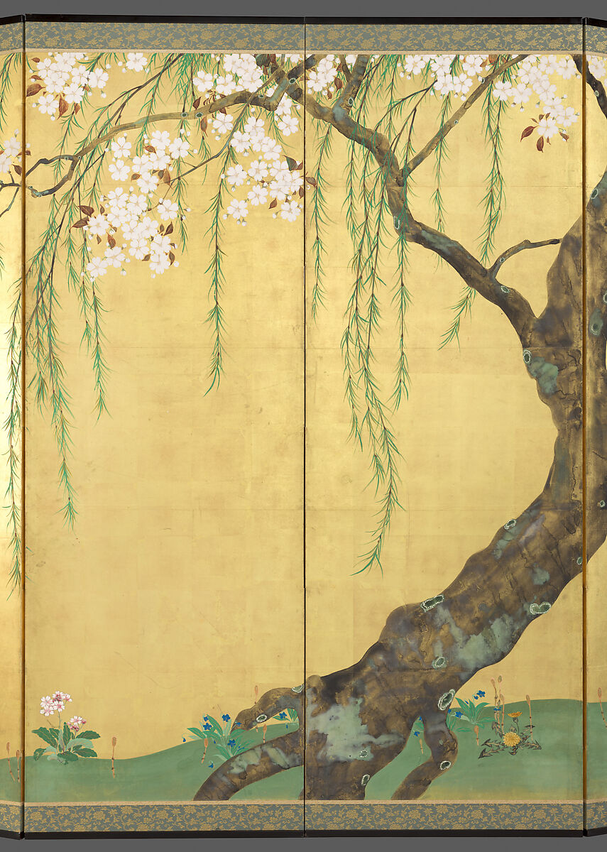 Sakai Hōitsu - Cherry and Maple Trees - Japan - Edo period (1615