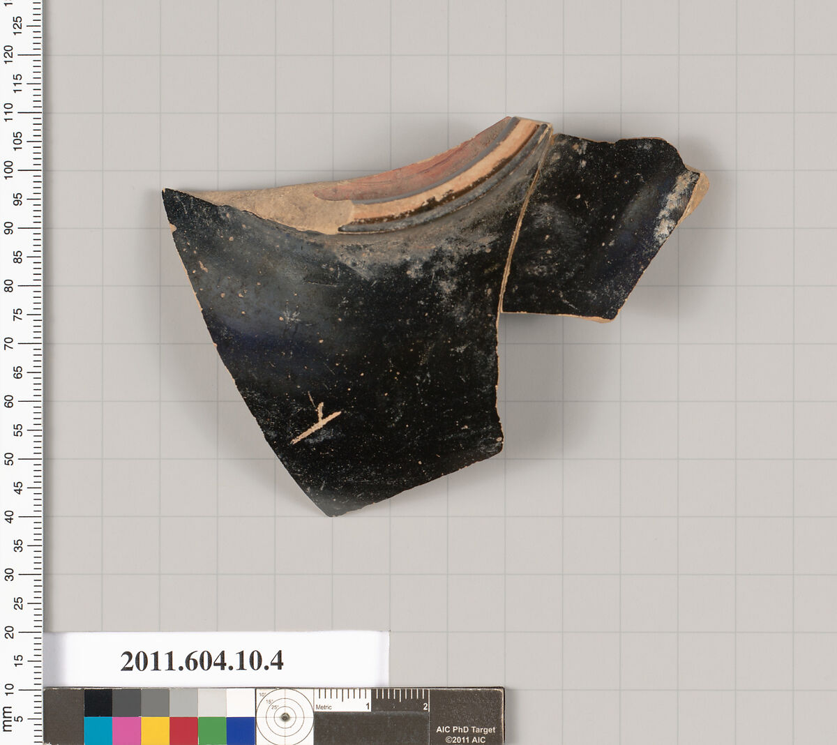 Terracotta fragment of a stemless kylix (drinking cup)?, Terracotta, Etruscan