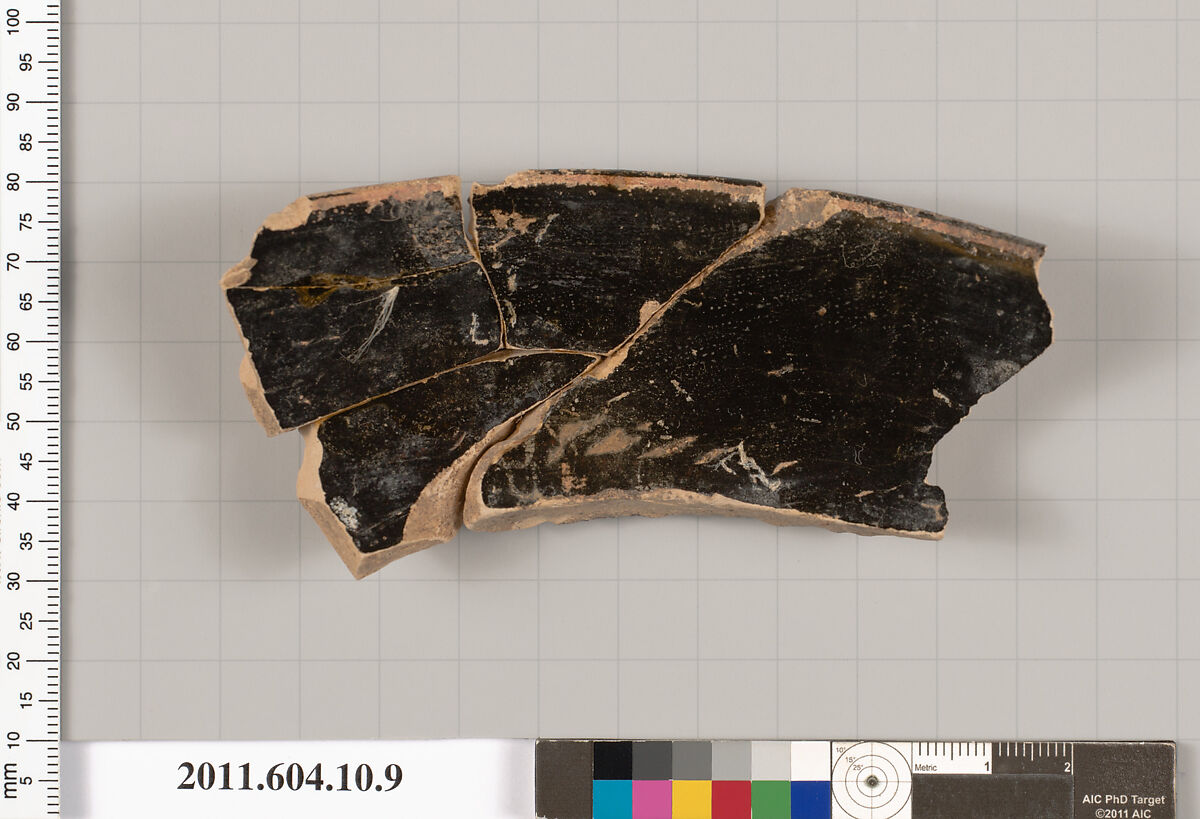 Terracotta fragment of a kylix (drinking cup), Terracotta, Etruscan