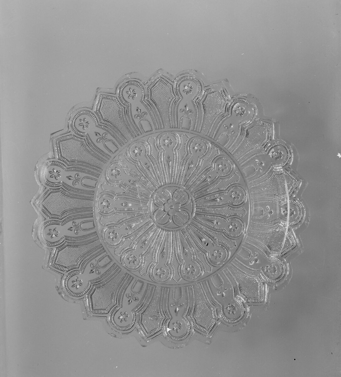 Bowl, Lacy pressed glass, American 