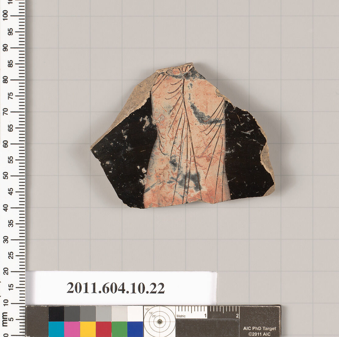 Terracotta fragment of a kylix (drinking cup), Terracotta, Etruscan