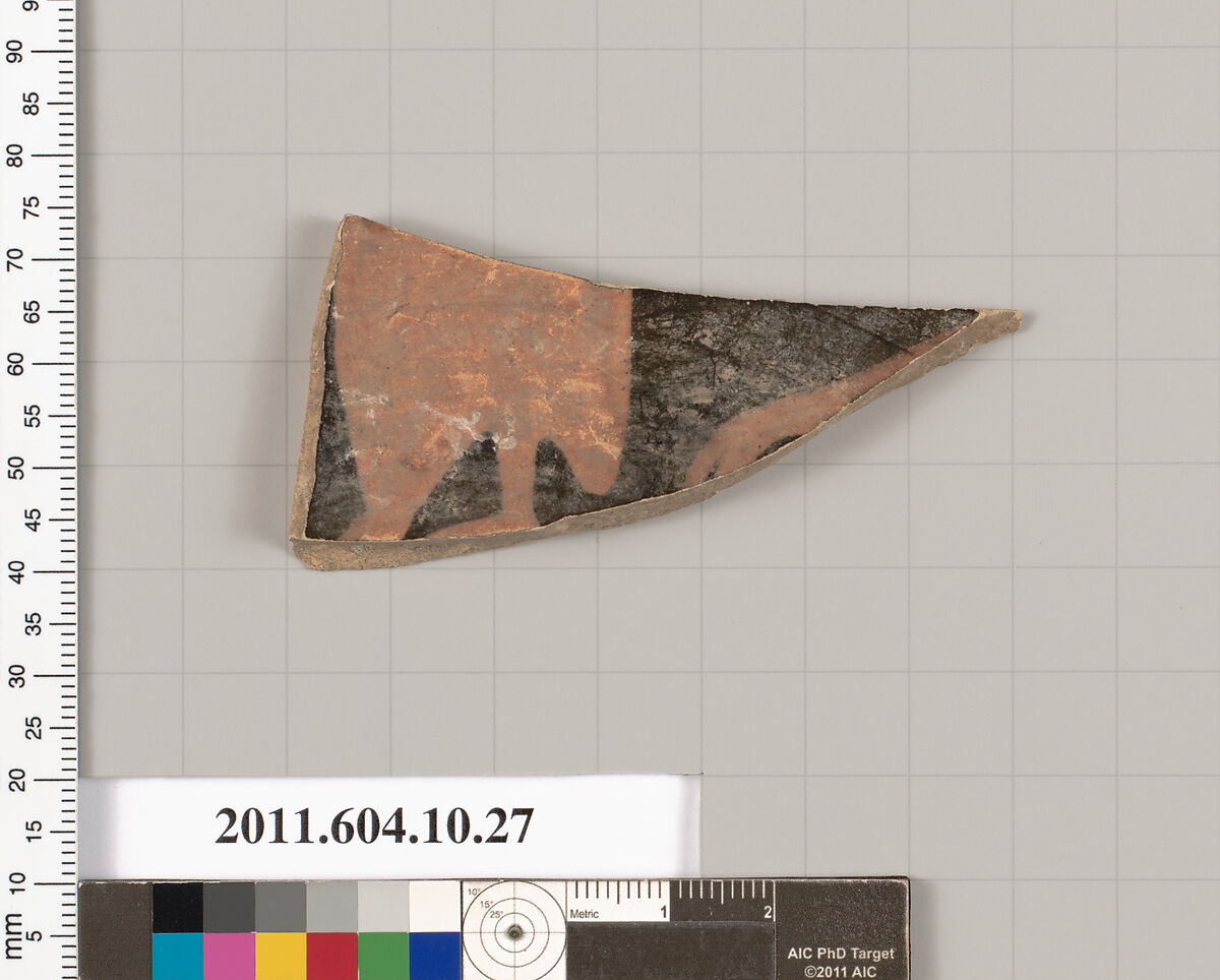Terracotta fragment of a kylix (drinking cup), Terracotta, Etruscan