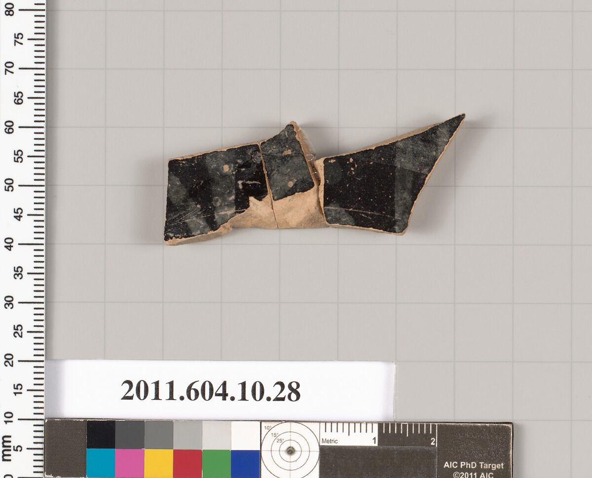 Terracotta fragment of a kylix (drinking cup), Terracotta, Etruscan