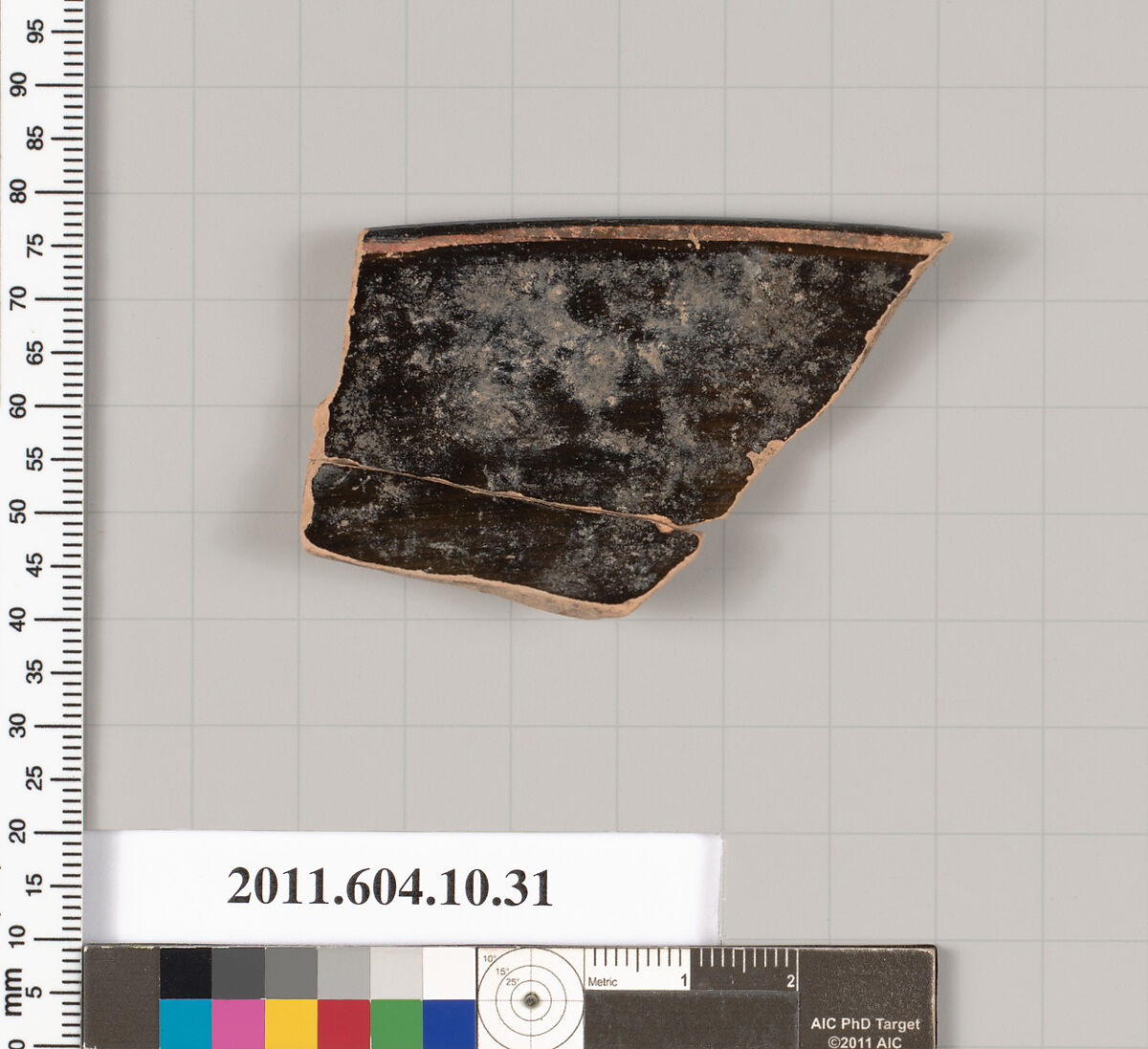 Terracotta rim fragment of a kylix (drinking cup), Terracotta, Etruscan