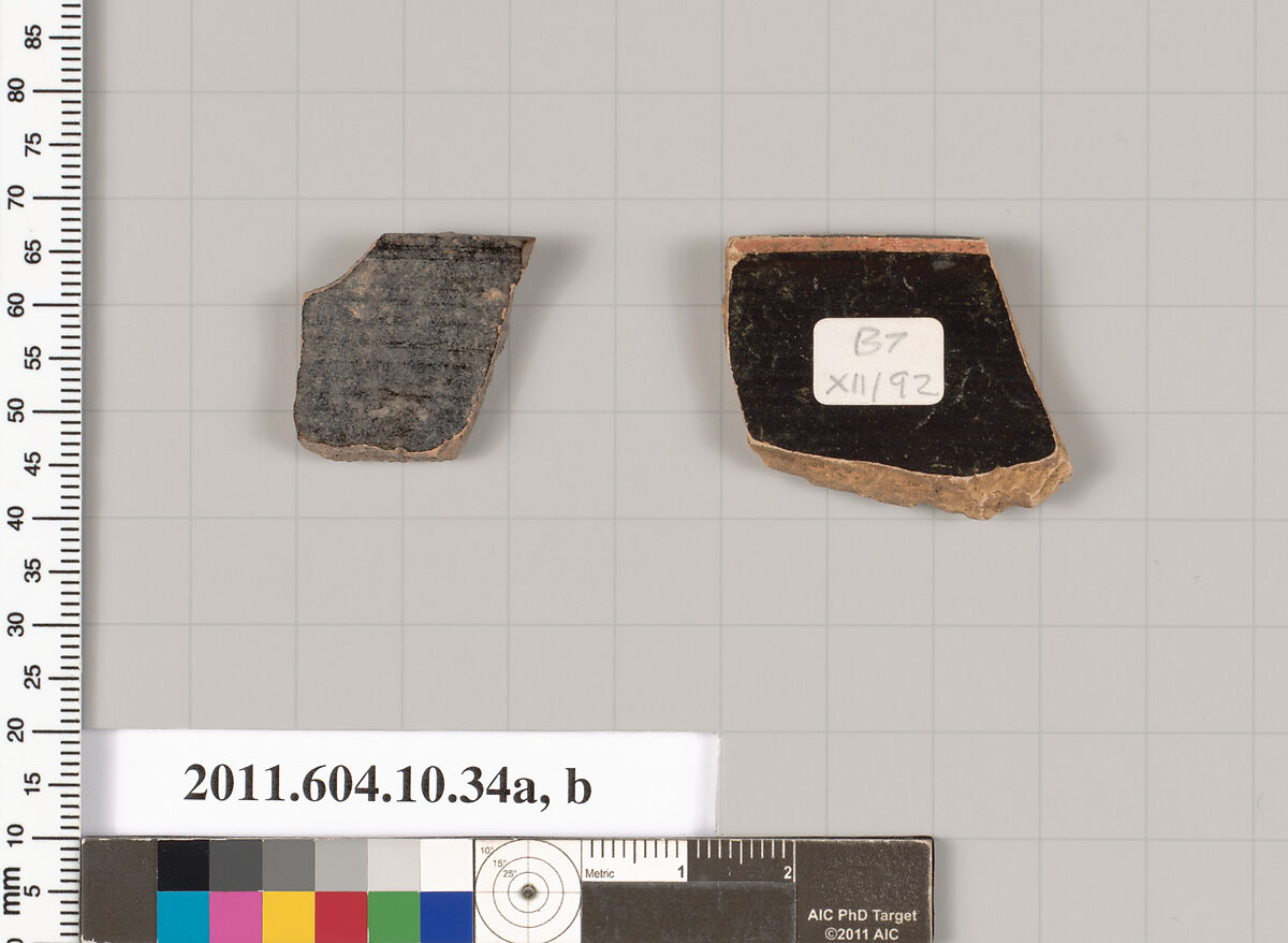 Terracotta rim fragments of kylikes (drinking cups), Terracotta, Etruscan