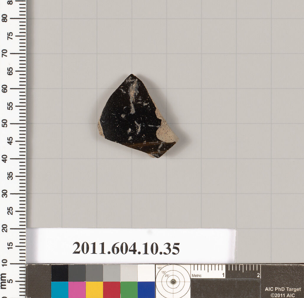 Terracotta fragment of a kylix (drinking cup), Terracotta, Etruscan