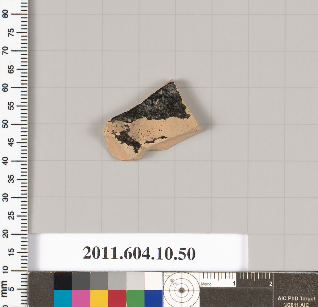 Terracotta fragment of a kylix (drinking cup), Terracotta, Etruscan