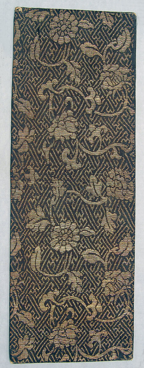 Sutra Cover with Pattern of Various Flowers with Leaves and Scrolling Stems, Silk and metallic thread, China 