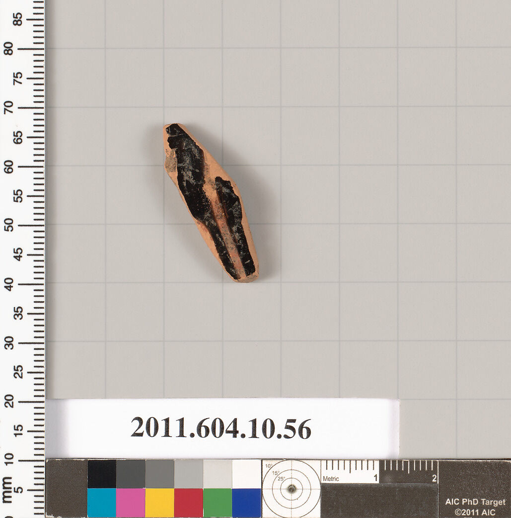 Terracotta fragment of a kylix (drinking cup), Terracotta, Etruscan 