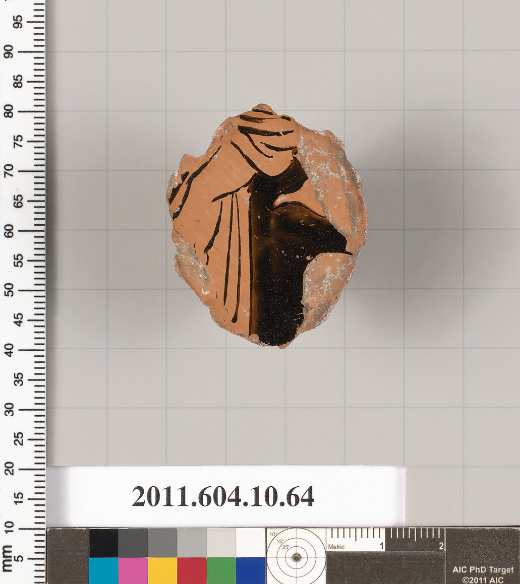 Terracotta fragment of a kylix (drinking cup), Terracotta, Etruscan