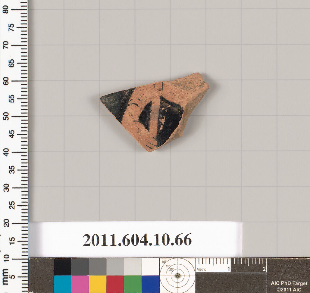 Terracotta fragment of a kylix (drinking cup), Terracotta, Etruscan