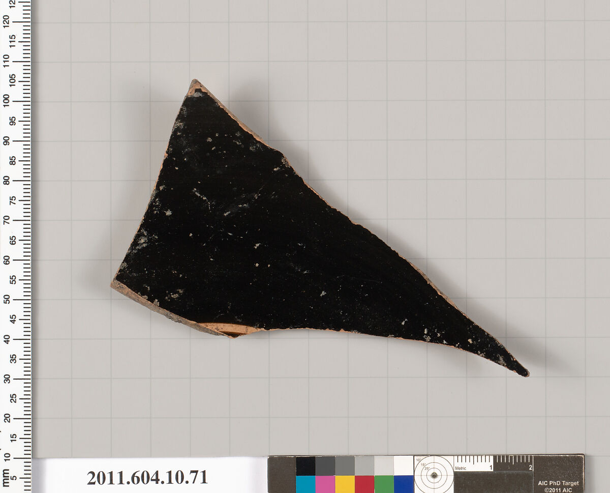 Terracotta fragment of a kylix (drinking cup), Terracotta, Etruscan