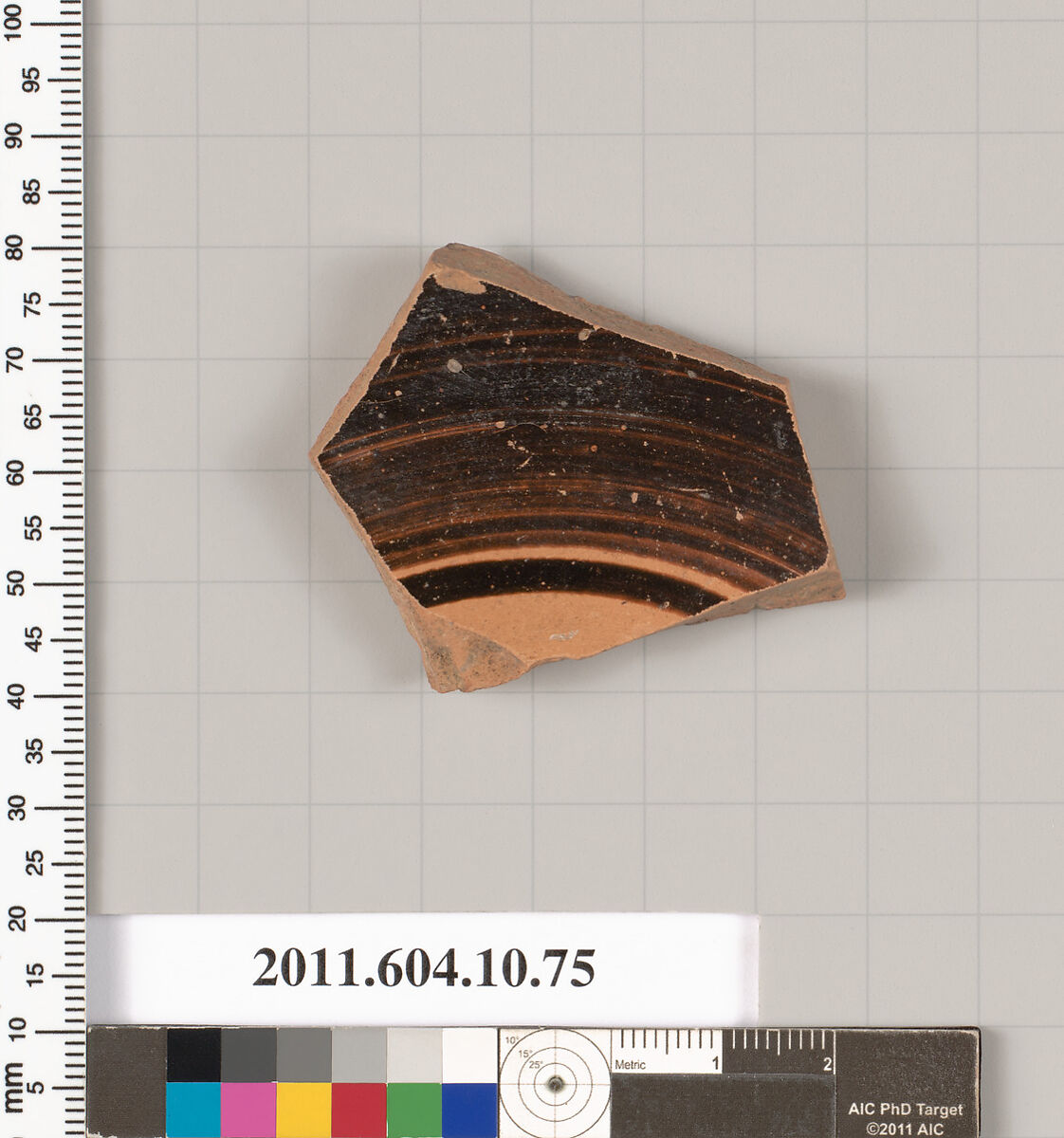 Terracotta fragment of a bowl, Terracotta, Etruscan 