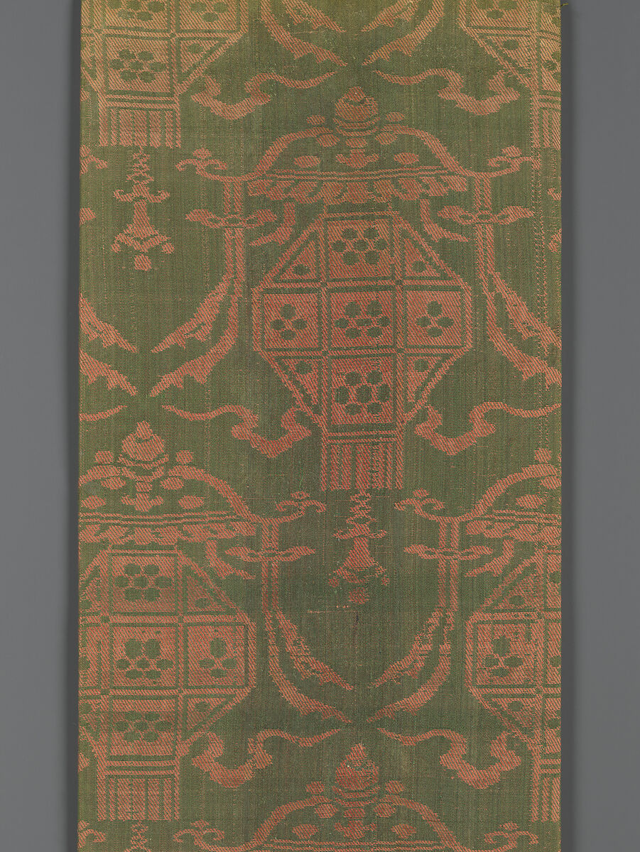 Sutra Cover with Pattern of Hanging Lanterns with Ribbons, Silk, China