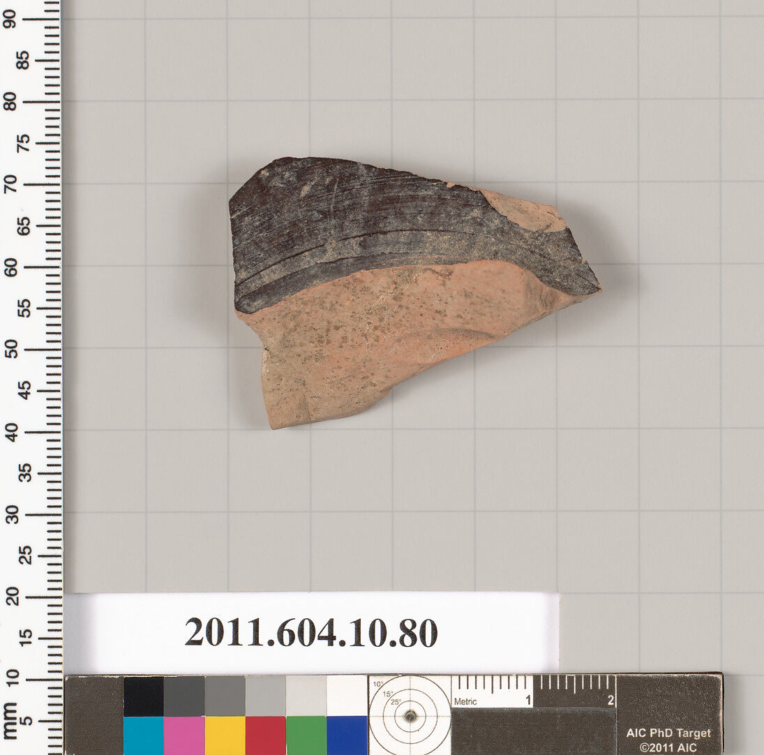 Terracotta fragment of a bowl, Terracotta, Etruscan