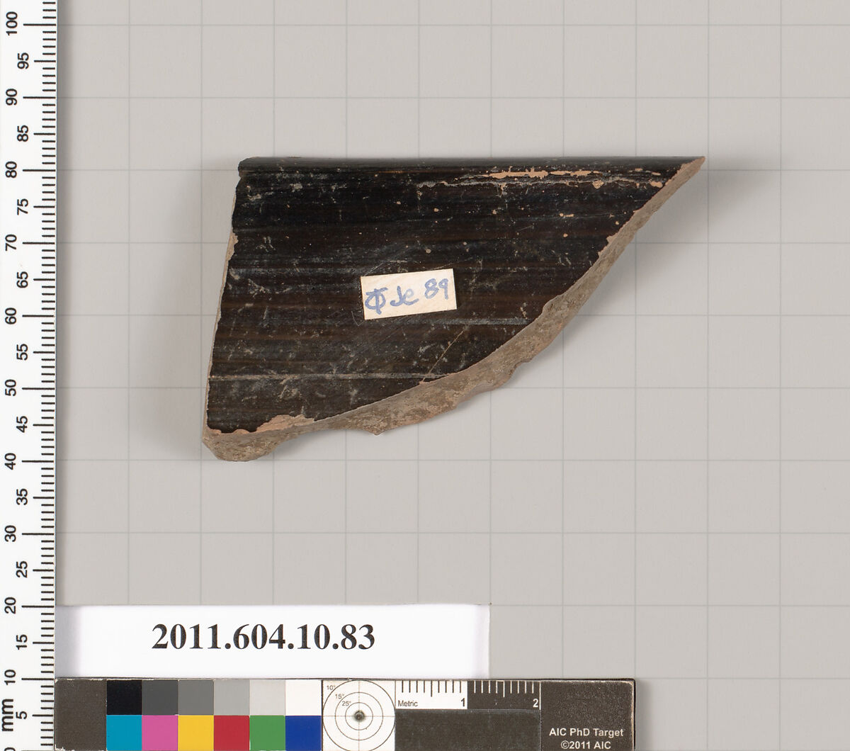 Terracotta rim fragment of a skyphos (deep drinking cup), Terracotta, Etruscan