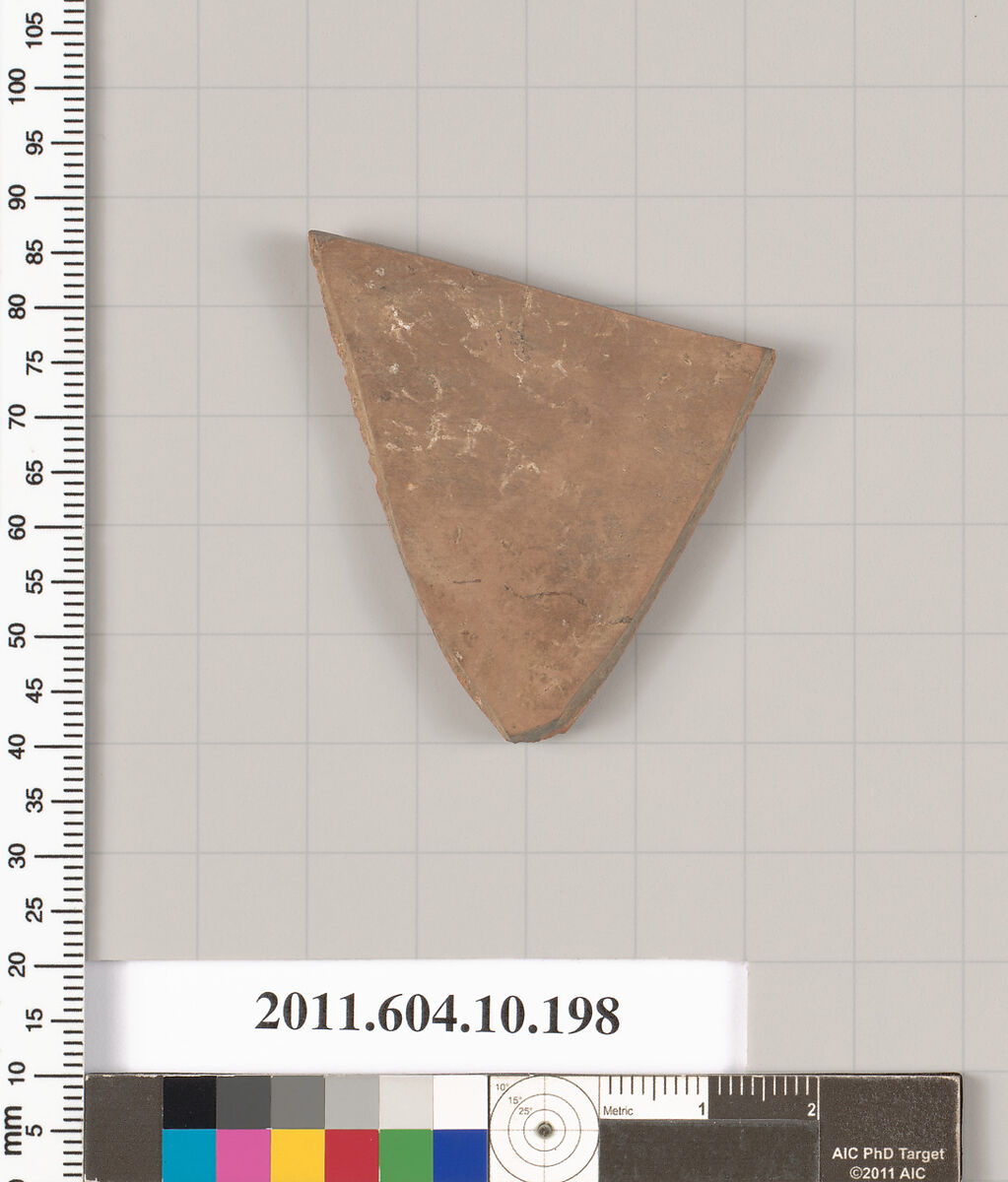Terracotta fragment from a closed shape, Terracotta, Etruscan