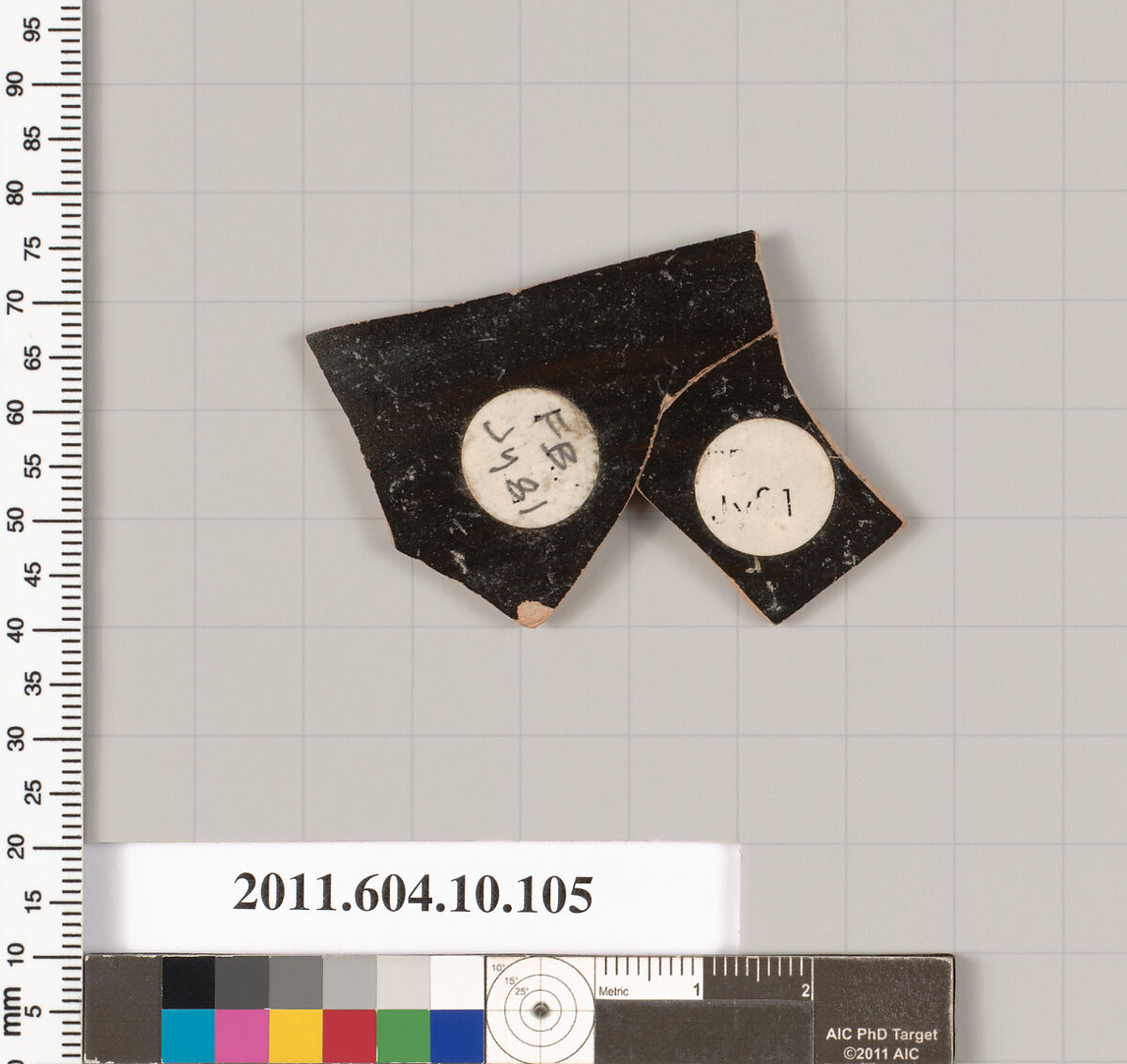 Terracotta fragment of a kylix (drinking cup), Terracotta, Etruscan, Faliscan