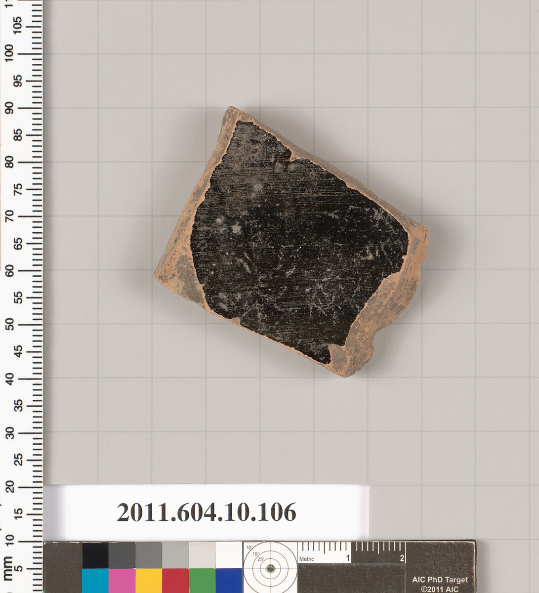 Terracotta fragment of a krater (deep bowl), Terracotta, Etruscan, Faliscan