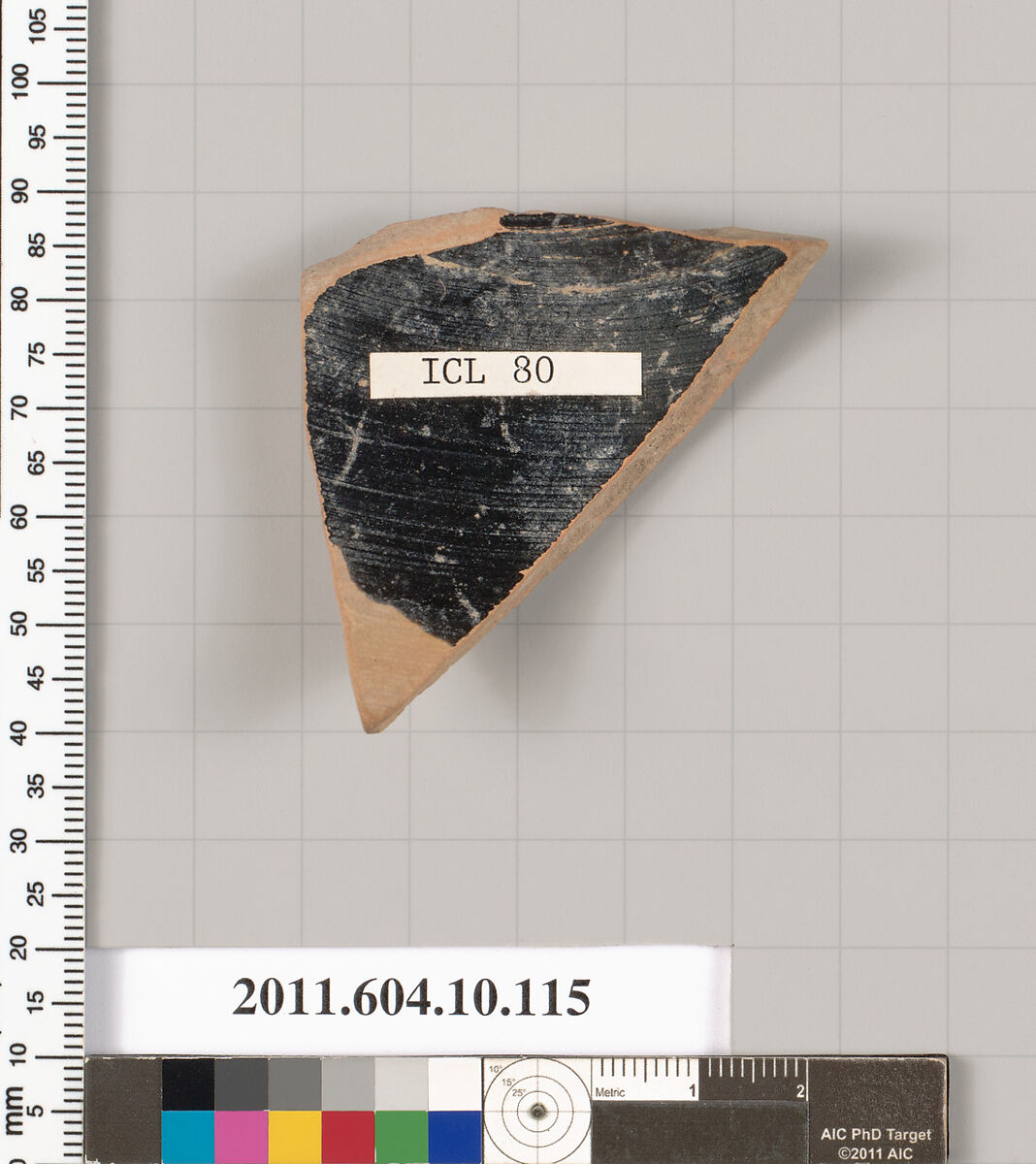 Terracotta fragment of an open shape, Terracotta, Etruscan