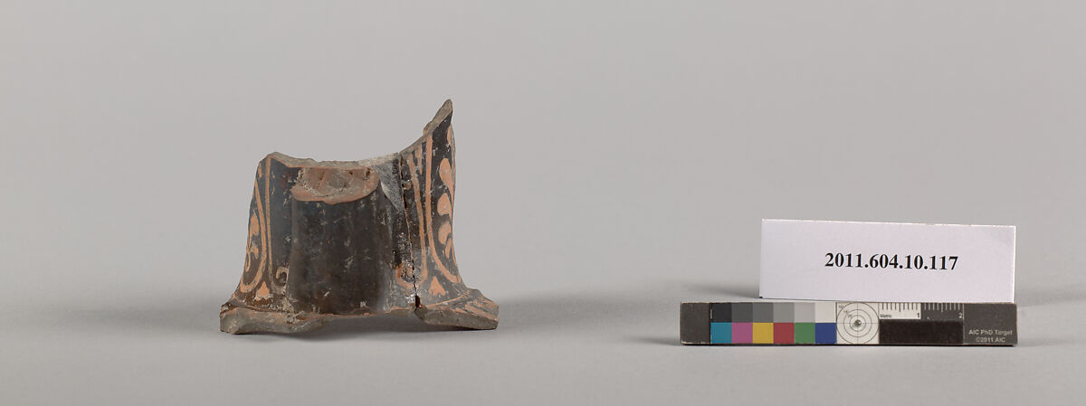 Terracotta fragment of a pelike (jar), Terracotta, Etruscan 