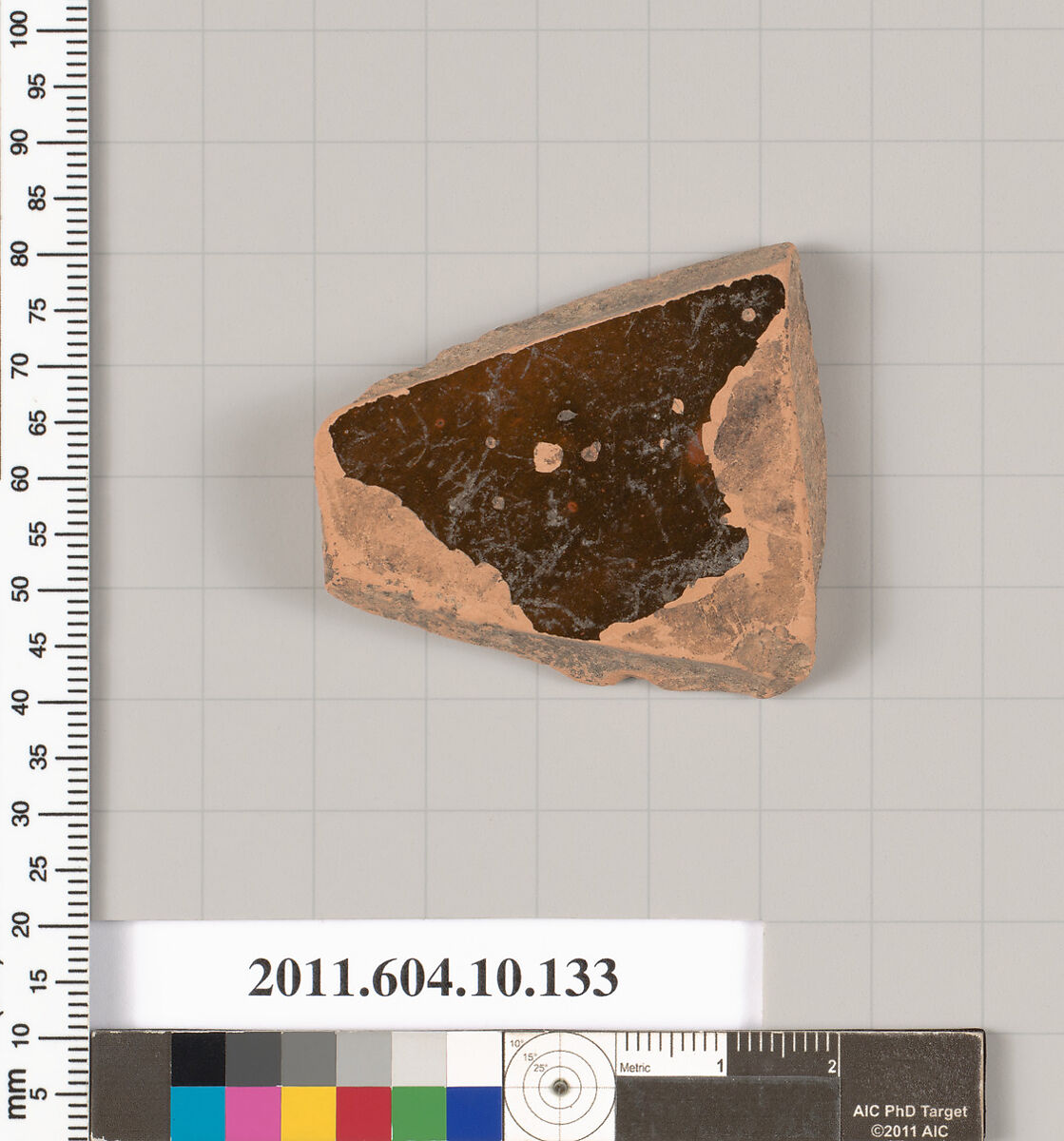 Terracotta fragment of a open shape, Terracotta, Etruscan