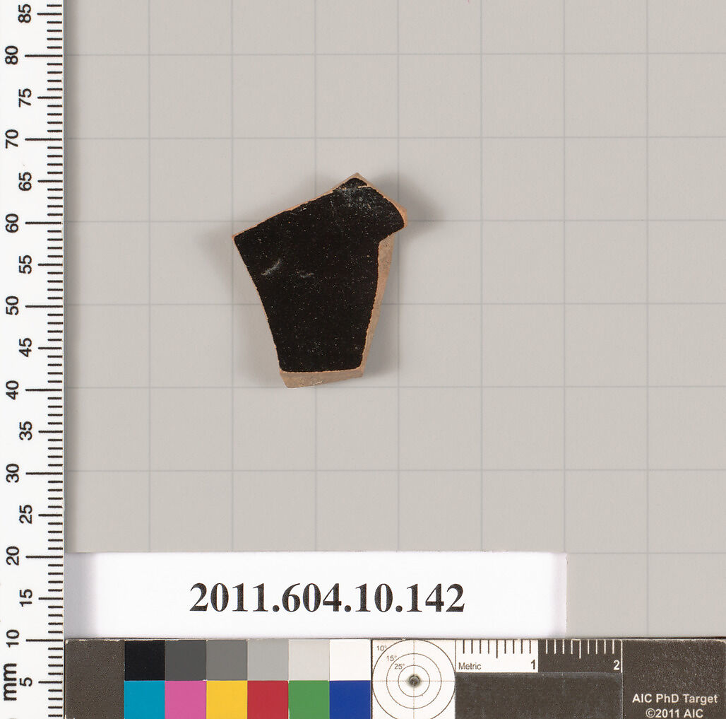 Terracotta fragment of a skyphos (deep drinking cup), Terracotta, Etruscan