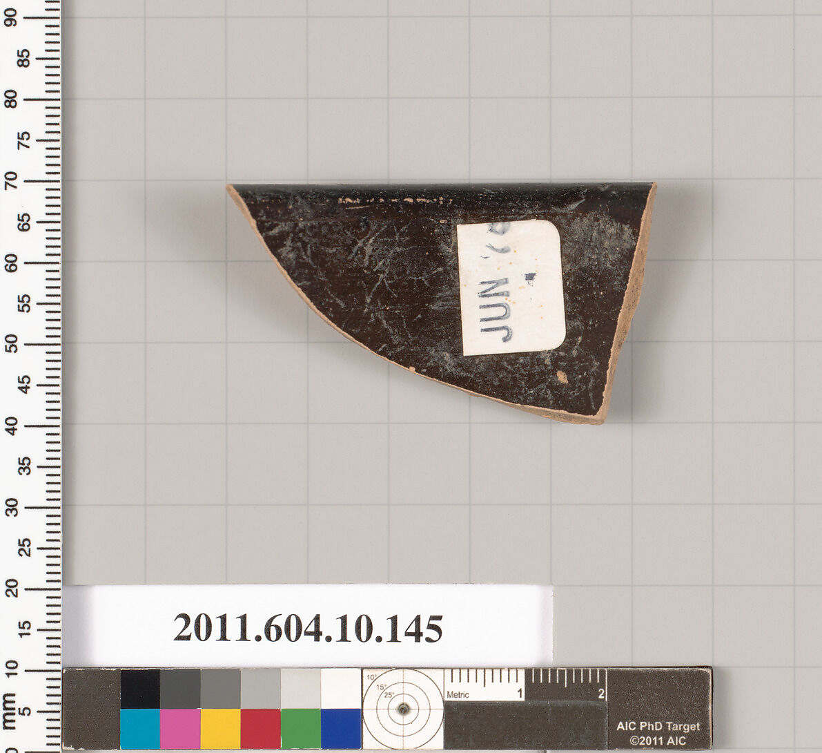 Terracotta rim fragment of a skyphos (deep drinking cup), Terracotta, Etruscan