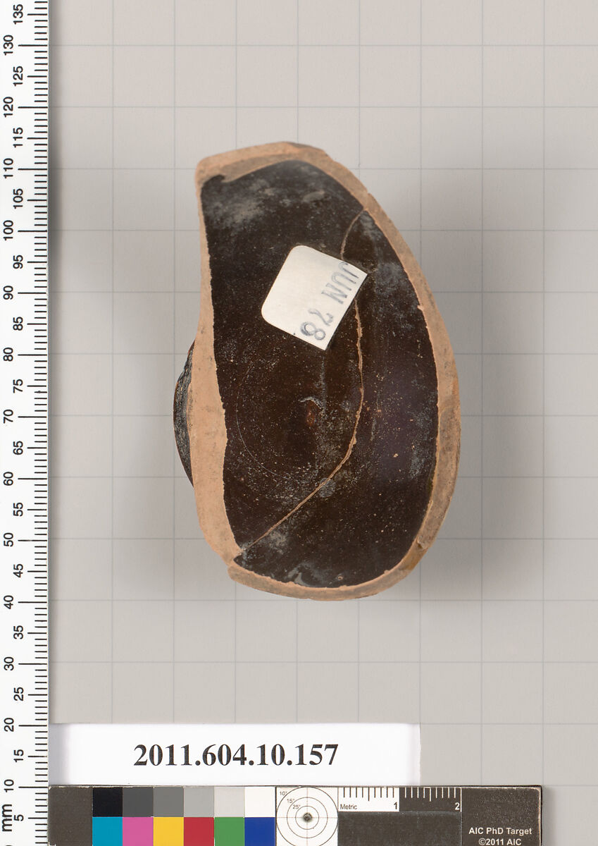 Terracotta fragment of a skyphos (deep drinking cup), Terracotta, Etruscan