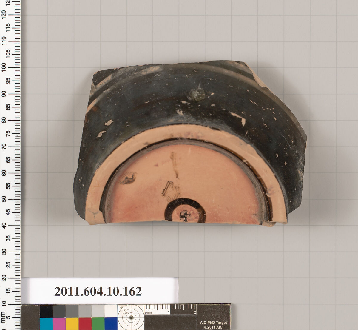 Terracotta fragment of a skyphos (deep drinking cup), Terracotta, Etruscan 